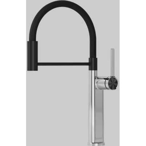 MONOCOMANDO LAVELLO cucina OKLAHOMA CON DOCCETTA CROMO NERO (1/2)