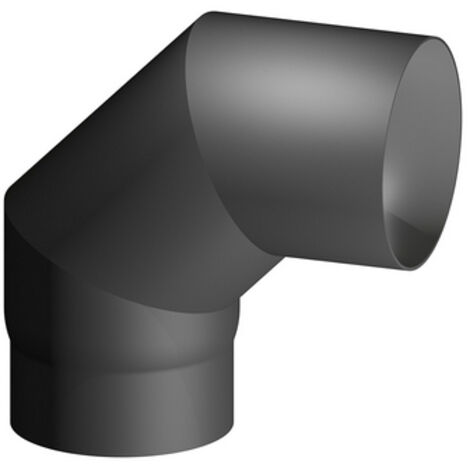 CURVA ACCIAIO AL CARBONIO SMALTATO 90° MF PER STUFE A LEGNA- Diam. 130- DK- pezzi 1 (1/2)