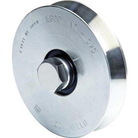 RUOTA CANCELLO A FISSARE GOLA V 300 COMUNELLO - ZINCATA + CUSCINETTO MM 100- 2 pezzi