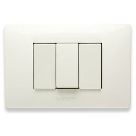 PLACCA IN TECNOPOLIMERO 3 POSTI- Alluminio- ATON- pezzi 1 (1/2)