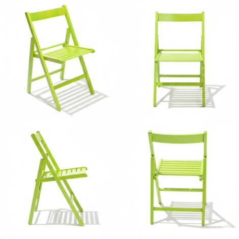 SEDIA PIEGHEVOLE in legno LIBERTY VERDE 4 pezzi (1/2)