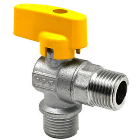 RUBINETTO GAS AD ANGOLO MM- 1/2 x 1/2- DEBOR- pezzi 1 (1/2)