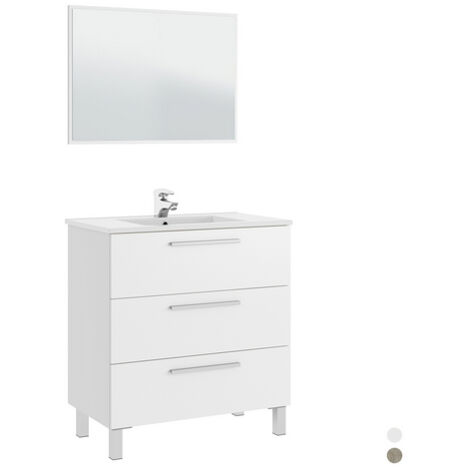 MOBILE BAGNO ATHENA 3 CASSETTI (DA MONTARE)- cm 86 x 80 x 45 Rovere Alaska- DH- pezzi 1 (1/2)