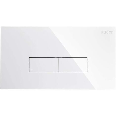 Placca Cassetta WC Eco Slim Bianca Pucci - Sostitutiva Per Modelli 80005710, Doppio Pulsante, 34x18 Cm