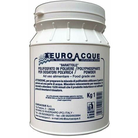 Ricarica polifosfati euroacque 1 kg Ricariche per dosatori in polvere