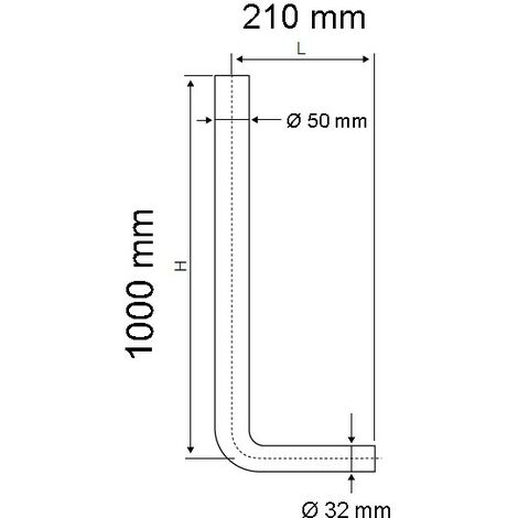 Tubo di scarico per cassetta esterna wc in abs H. 1000 mm Ø50/32 490401 Oli