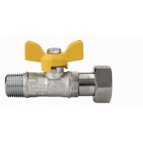 VALVOLA A SFERA PER GAS FILETTATURA MASCHIO CON GIRELLO 1/2" x 3/4" RB