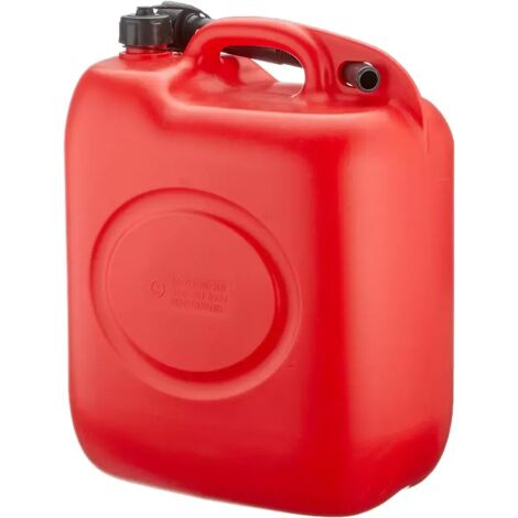 Tanica Benzina E Diesel 10 Litri In Plastica Resistente - Rosso Con Beccuccio Avvitabile - Per Acqua, Olio, Carburante