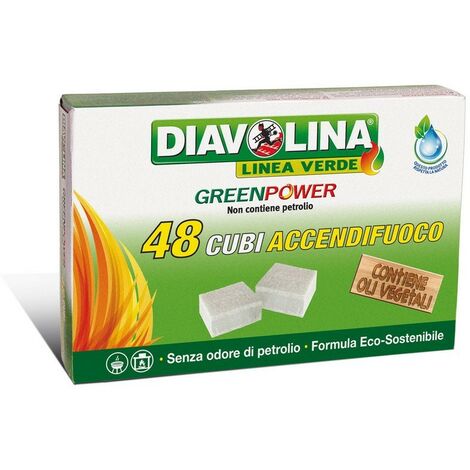 Diavolina Accendifuoco Per Legno e Carbonella 40 Cubetti