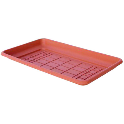 Sottofioriera Daphne in plastica - color terracotta - Misure: cm 60x30x6h