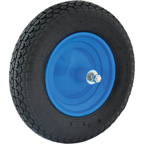 Ruota In Poliuretano Pieno Per Carriola Industriale - 125 Mm Con Cuscinetto, Perno Corto