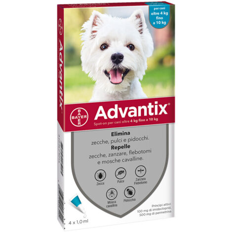 BAYER ADVANTIX SPOT ON 4 PIPETTE CANI  4-10 KG- BAYER- 1,0 pz