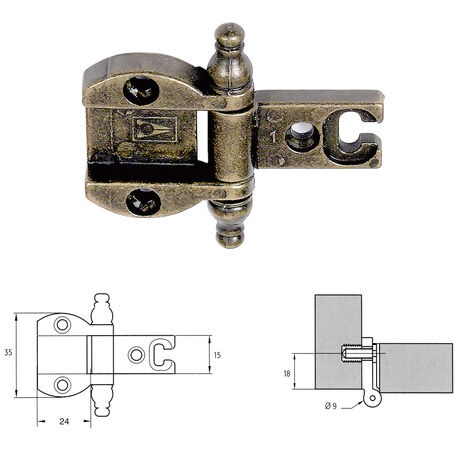 POLISETTO Cerniera In ARTE POVERA PER MOBILI - Ferramenta Shopping - Foto 5