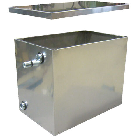 VASO DI ESPANSIONE IN ACCIAIO INOX Lt. 30 - cm. 41 x 26 x h.31