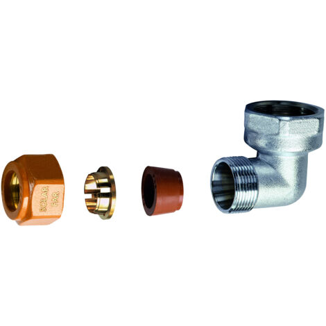 Placca In Ottone Gomito Femmina Raccordo A Compressione Premere Tubo Union Aliba - Foto 12