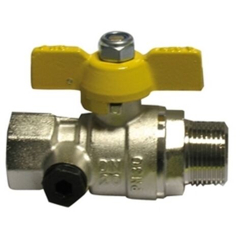 VALVOLA A SFERA GAS FM CON FARFALLA GIALLA- 3/4  DN 20- ENOLG- pezzi 1