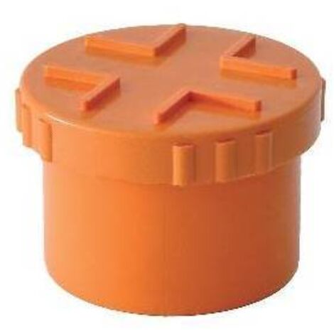 RACCORDO IN PVC - TAPPO A VITE PER TUBO ROSSO, ARANCIO 140 mm