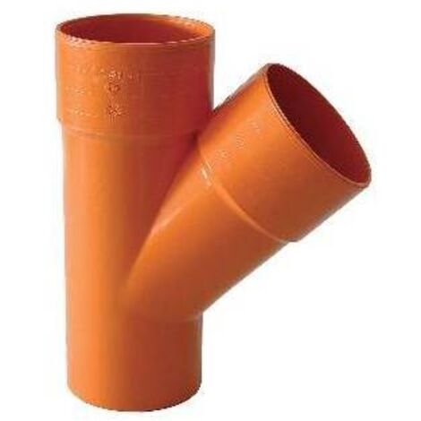 BRAGA DERIVAZIONE 45° PVC ROSSA ARANCIO ACQUA, FOGNA 140 mm
