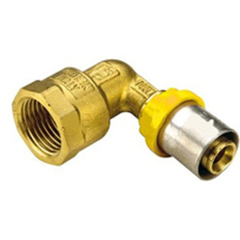 RACCORDO PER MULTISTRATO GAS CURVO FEMMINA- 26 x 1- TIEMM- pezzi 1