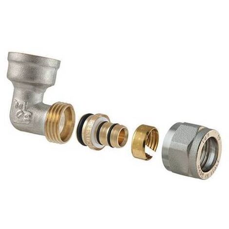 Raccordo curvo femmina a stringere per multistrato 2pz assemblato  1/2 x 3/4-20TDMB