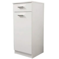 BASE SINGOLA DA BAGNO UN ANTA E CASSETTO IN MELAMINICO BIANCO H.80CM - L=35CM H=80CM P=34CM - SAV