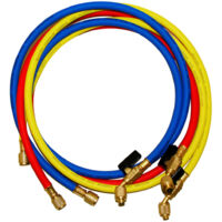 KIT 3 TUBI DI CARICA GAS REFRIGERANTI R410A/R32 - ATTACCHI 1/4 SAE - ROSSO-GIALLO-BLU- LUNGHEZZA 150CM - GER