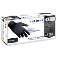 100 PZ GUANTI IN NITRILE NERO SENZA POLVERE R78- Taglia M- REFLE- pezzi 1