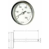 TERMOMETRO CON GAMBO FORNO BARBECUE STUFA PIROMETRO 500° C D. 40