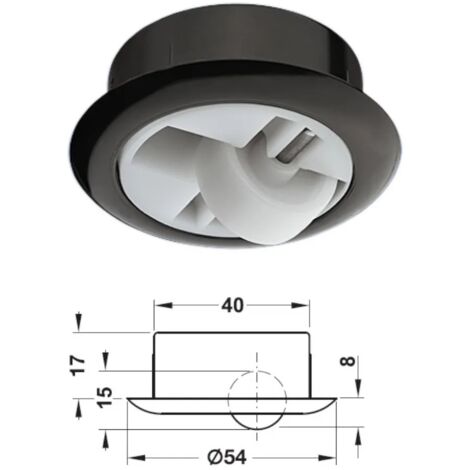 RUOTA HAFELE PER MOBILI DA INCASSO ORIENTABILE-GIREVOLE PORTATA 50 KG COD.661.04.309
