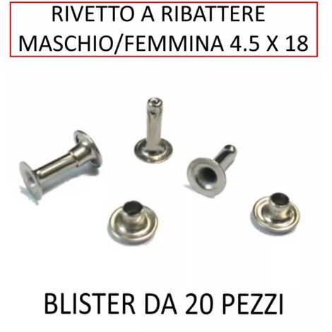 RIVETTO RIBATTERE MASCHIO FEMMINA 4.5 x 18 ( CONF.20 PZ ) (1/2)