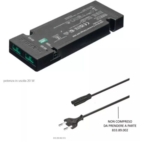 DRIVER PER LED 24Volt 20Watt HAFELE LOOX5 CON INGRESSO PER INTERRUTTORE/SENSORE 833.75.933 (1/2)