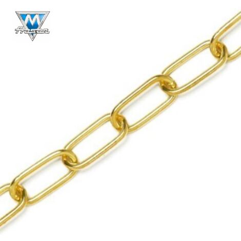 CATENA MODELLO GENOVESE IN OTTONE LUCIDO  MAGLIA 12.5 x 5.5 MM - DIAM.FILO 1.3 MM (1/2)