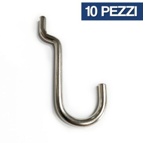 GANCIO IN FERRO PER PANNELLI FORATI GANCI DA CM 5 CONFEZIONE DA 10 PZ 27761/10