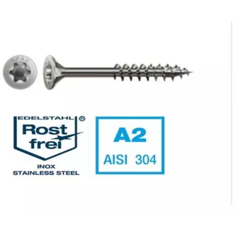 VITE SPAX INOX A2 TESTA SVASATA TORX PARZIALMENTE FILETTATA D.3,5X25 mm