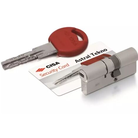 CILINDRO CISA ASTRAL TEKNO PRO E TESSERA DI PROPRIETA  LUNGHEZZA 60 MM ( A:30 MM - B:30 MM )