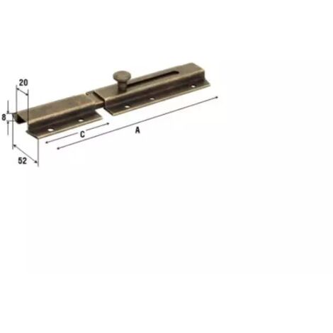 CATENACCIO TRASVERSALE ART.261 ACCIAIO BRONZATO  A= 195 mm  C= 74 mm