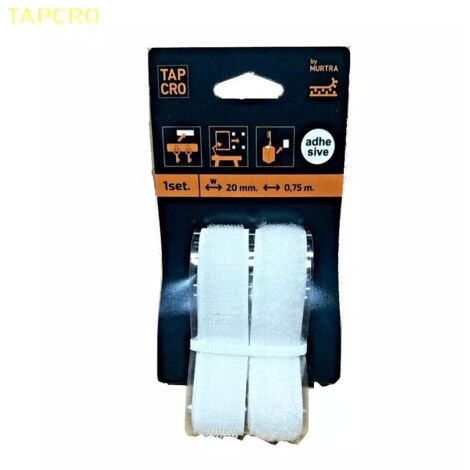 VELCRO ADESIVO A NASTRO BIANCO MM.20 X 750.MM DI LUNGHEZZA (1/3)