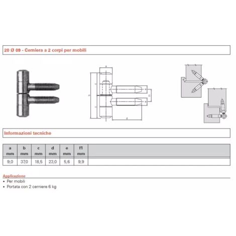 CERNIERA ANUBA SFS ART.20 BRONZATO   NS20BR  D.16 MM. BRONZATO