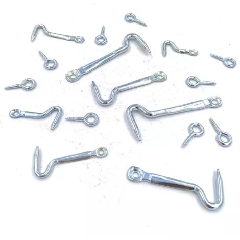 GANCI PER TAVOLO ZINCATI CON OCCHIOLO  LUNGHEZZA TOTALE 50 MM - FISSAGGIO A SINISTRA -