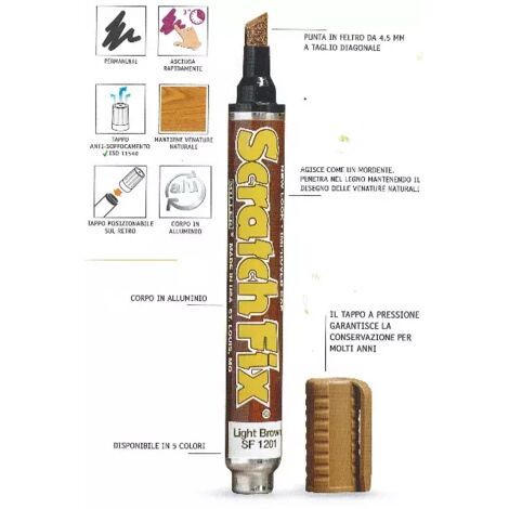MARCATORE PROFESSIONALEPER IL RITOCCO DEL LEGNO SCRATCH FIX  1205 MARRONE MEDIO