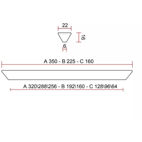 MANIGLIA MITAL 3320 CROMO LUCIDO  INTERASSE MM.320-288-256
