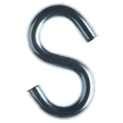 GANCIO AD "S" ZINCATO  ALTEZZA 39 mm - LARGHEZZA 23 mm - SPESSORE 3.2 mm - CARICO LAVORO 12 Kg