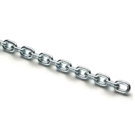 CATENA TIPO GENOVESE ZINCATA MISURE MAGLIA ESTERNA 38 mm x 21 mm - DIAMETRO MAGLIA 5.5 mm - CARICO MAX 375 Kg