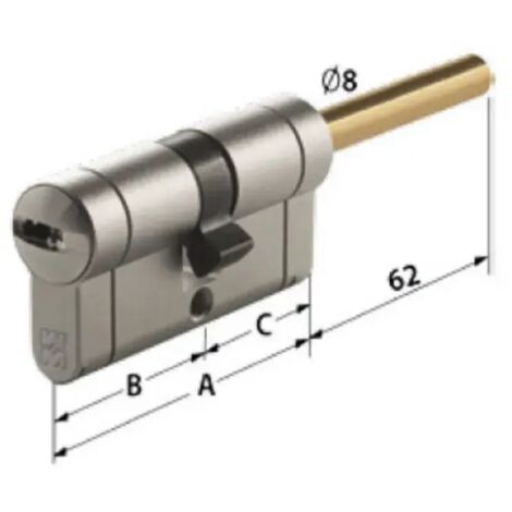 CILINDRO MOTTURA C28 PLUS C/CODOLO REG. PER POMOLO  A 102 - B 71 - C 31 mm.