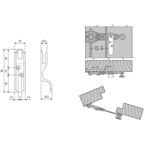 SPAGNOLETTA UNICA LUNGA SP 7 MM CONFEZIONE BASE 1 E 2 ANTE NERA H009030893 Agb Abaco Agb 600x600 - Foto 4
