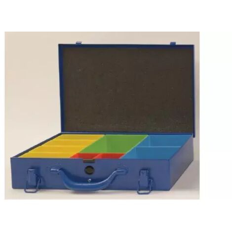 VALIGIA PORTAMINUTERIA IN LAMIERA CON 9 VASCHETTE  MM.330X226X68