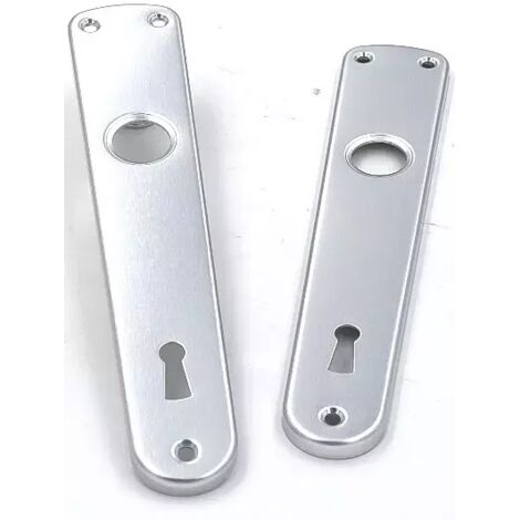 COPPIA PLACCA GPB BORDI TONDI FORO PATENT 8X90 ALLUMINIO ARGENTO