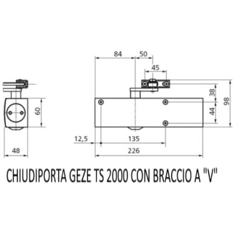 Chiudiporta aereo GEZE modello TS1500 solo corpo per porta in finitura