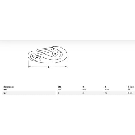 MOSCHETTONE A GANCIO INOX 50 mm AISI 316