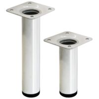 PIEDINO PER MOBILI IN ACCIAIO D.30 BIANCO CM. 15 VERNICIATO BIANCO